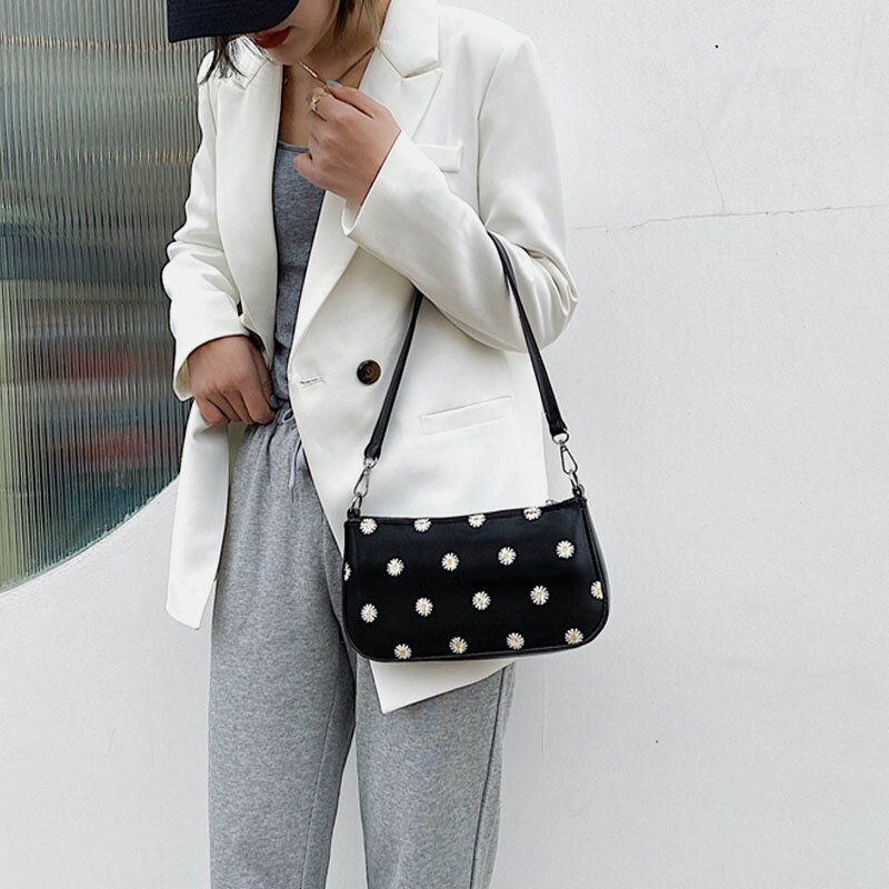 Dame Dotted Daisy Printed Shoulder Bag Crossbody Bag