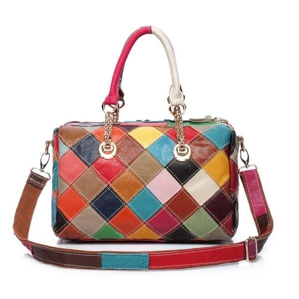 Dame Elegant Flower Patchwork Crossbody Taske Håndtaske