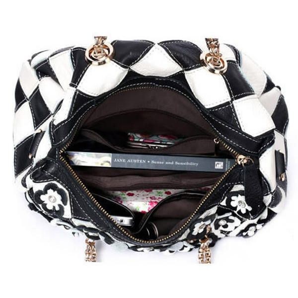 Dame Elegant Flower Patchwork Crossbody Taske Håndtaske