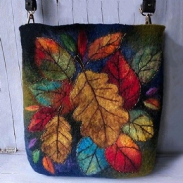 Dame Farverige Leaf Diy Lam Hårtaske Crossbody Bag Skuldertaske