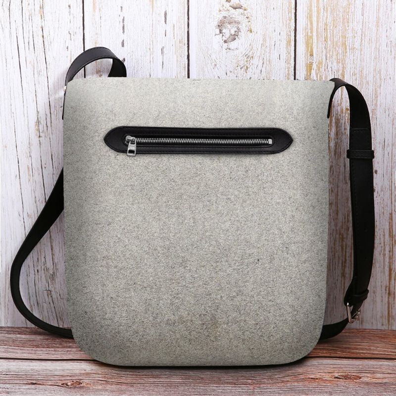 Dame Filt Dame Jul Hat Glas Cup Casual Outdoor Crossbody Taske Skuldertaske