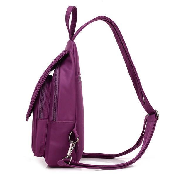 Dame Fletdekoration Nylon Vandtæt Casual Brysttaske Outdoor Crossbody Taske