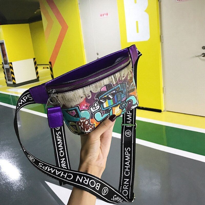 Dame Graffiti Painted Chest Bag Sling Bag