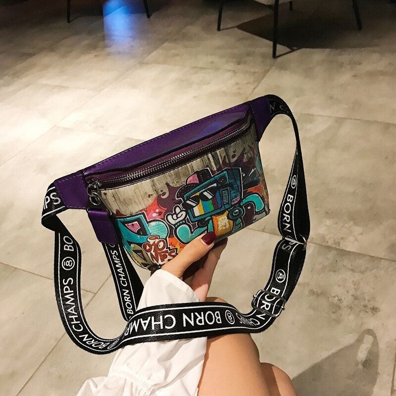 Dame Graffiti Painted Chest Bag Sling Bag