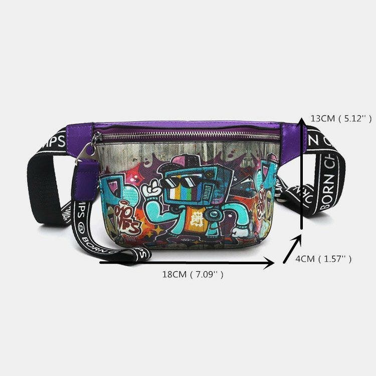 Dame Graffiti Painted Chest Bag Sling Bag