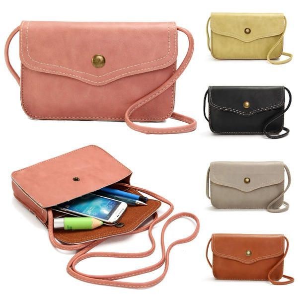 Dame Hasp Mini Skuldertasker Pu Læder Telefon Tasker Case Crossbody Tasker