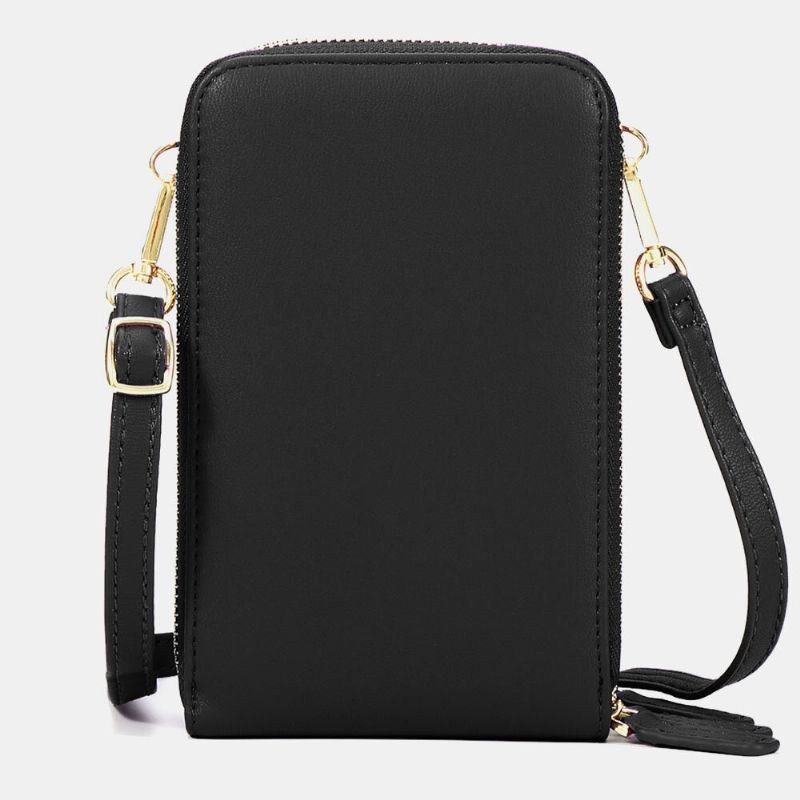 Dame Imiteret Læder Casual Sød Sort Kat Og Striber Mønster Justerbar Skuldertaske Crossbody Taske