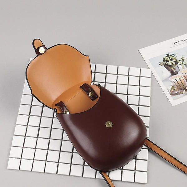 Dame Imiteret Læder Skaltaske Fritids Skuldertaske Bucket Bag Crossbody Taske Telefontaske