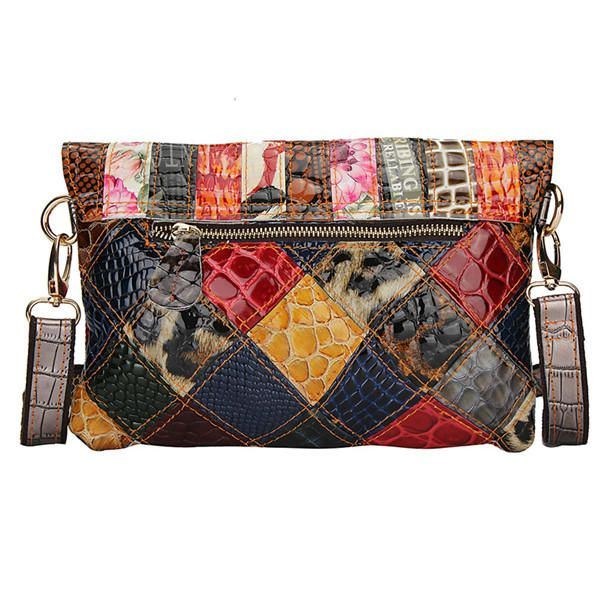 Dame Kontrastfarve Skuldertasker Vintage Crossbody Tasker Dame Elegante Messenger Tasker