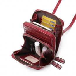 Dame Krokodillemønster Multi-card Slots Taske Telefon Taske Crossbody Taske