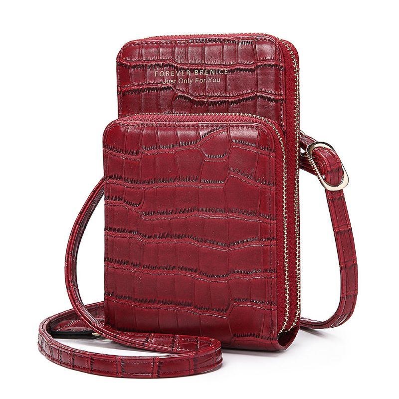 Dame Krokodillemønster Multi-card Slots Taske Telefon Taske Crossbody Taske