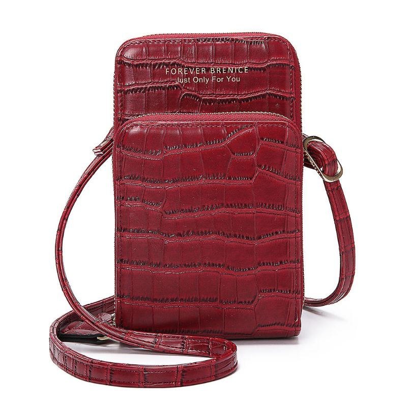 Dame Krokodillemønster Multi-card Slots Taske Telefon Taske Crossbody Taske