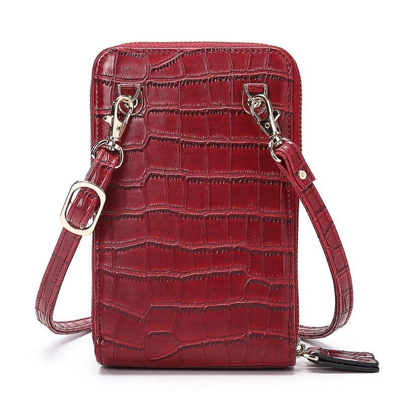 Dame Krokodillemønster Multi-card Slots Taske Telefon Taske Crossbody Taske