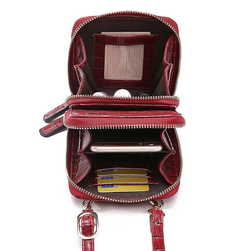 Dame Krokodillemønster Multi-card Slots Taske Telefon Taske Crossbody Taske