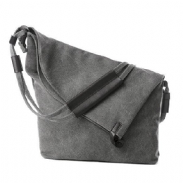 Dame Lærredstasker Casual Sort Buttom Skuldertasker Crossbody Tasker