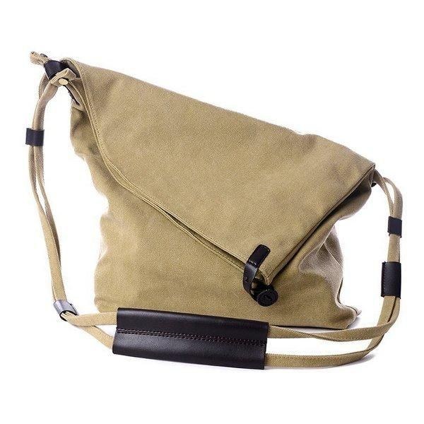 Dame Lærredstasker Casual Sort Buttom Skuldertasker Crossbody Tasker