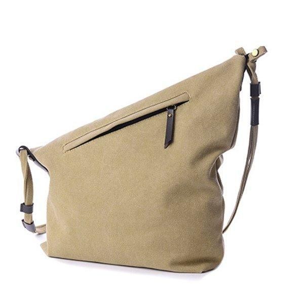 Dame Lærredstasker Casual Sort Buttom Skuldertasker Crossbody Tasker