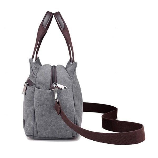 Dame Lotus Canvas Håndtaske Kinesisk Crossbody Taske