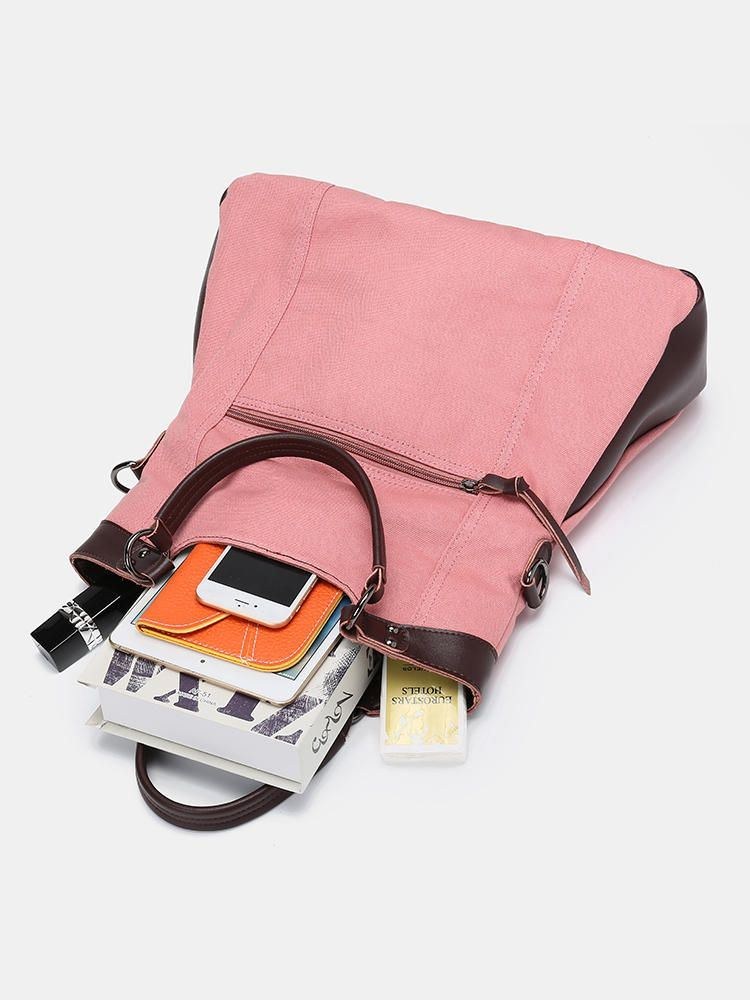 Dame Mænd Multifunktion Canvas Crossbody Taske Rygsæk