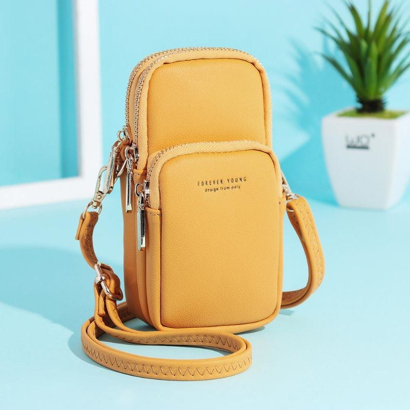 Dame Mode Solid Telefontaske Casual Crossbody Taske