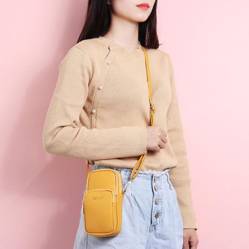 Dame Mode Solid Telefontaske Casual Crossbody Taske