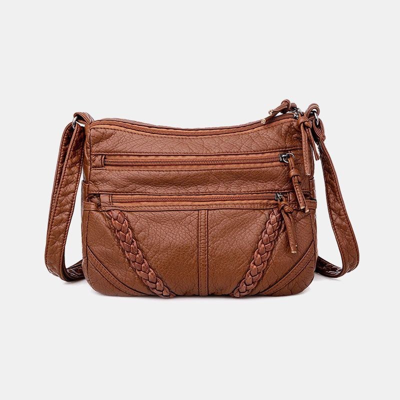 Dame Multi-pocket Midaldrende Vintage Crossbody Bag Skuldertaske