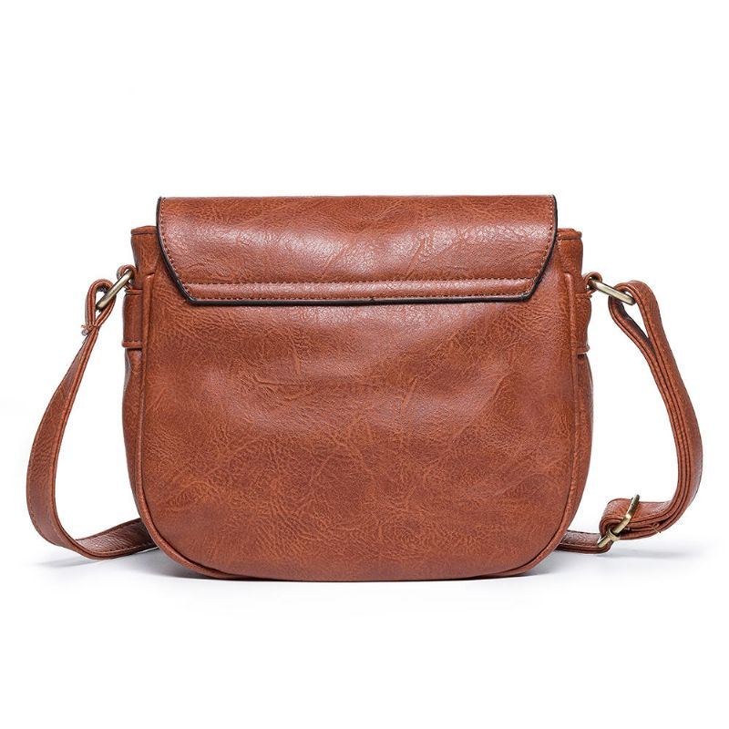 Dame National Pu Læder Broderi Crossbody Taske