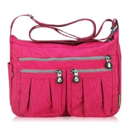 Dame Nylon Letvægtstaske Casual Outdooor Vandtæt Skuldertaske Crossbody Taske