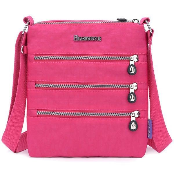 Dame Nylon Multi-lommer Vandtæt Crossbody Taske