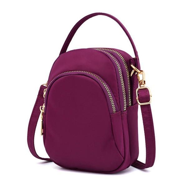 Dame Nylon Multi-pocket Telefon Pung Crossbody Taske