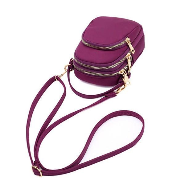 Dame Nylon Multi-pocket Telefon Pung Crossbody Taske