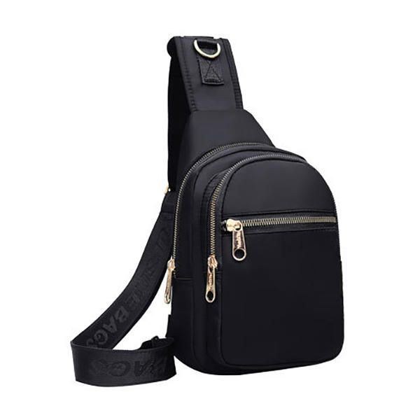 Dame Nylon Stor Kapacitet Multi-lommer Crossbody Taske