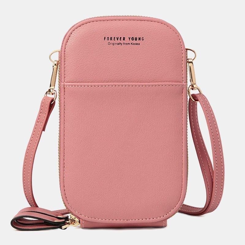 Dame Oval Ensfarvet Casual Telefontaske Crossbody Tasker Skuldertaske Clutch Tasker