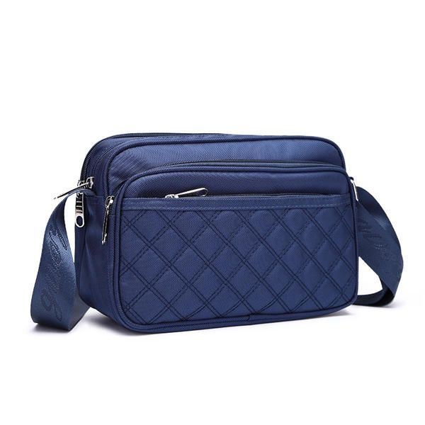 Dame Oxford Cloth Vandtæt Plaid Mønster Crossbody Taske