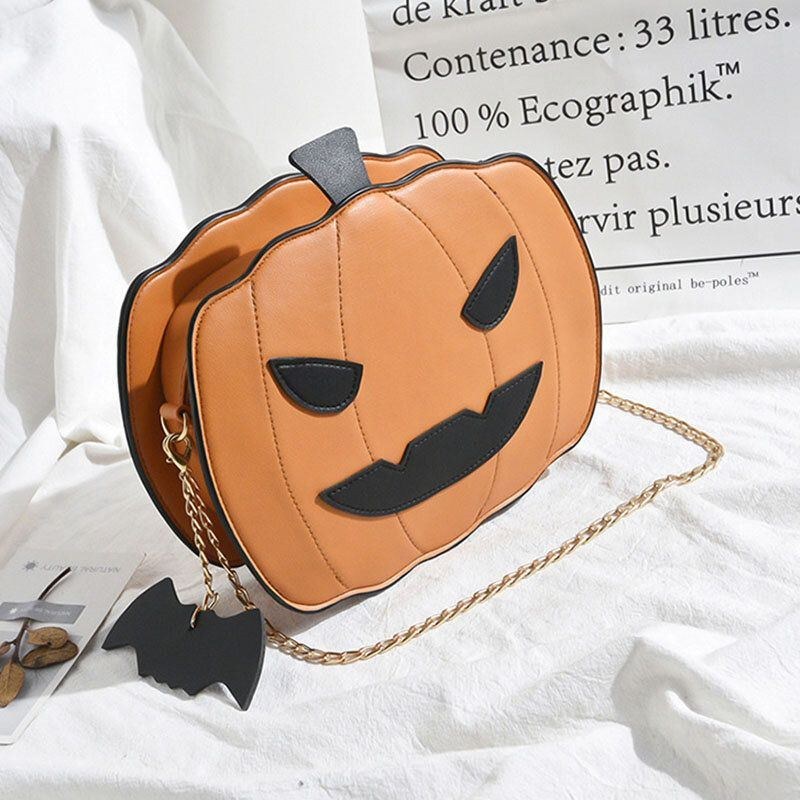 Dame Patchwork-kæder Halloween-græskartaske Crossbody-taske