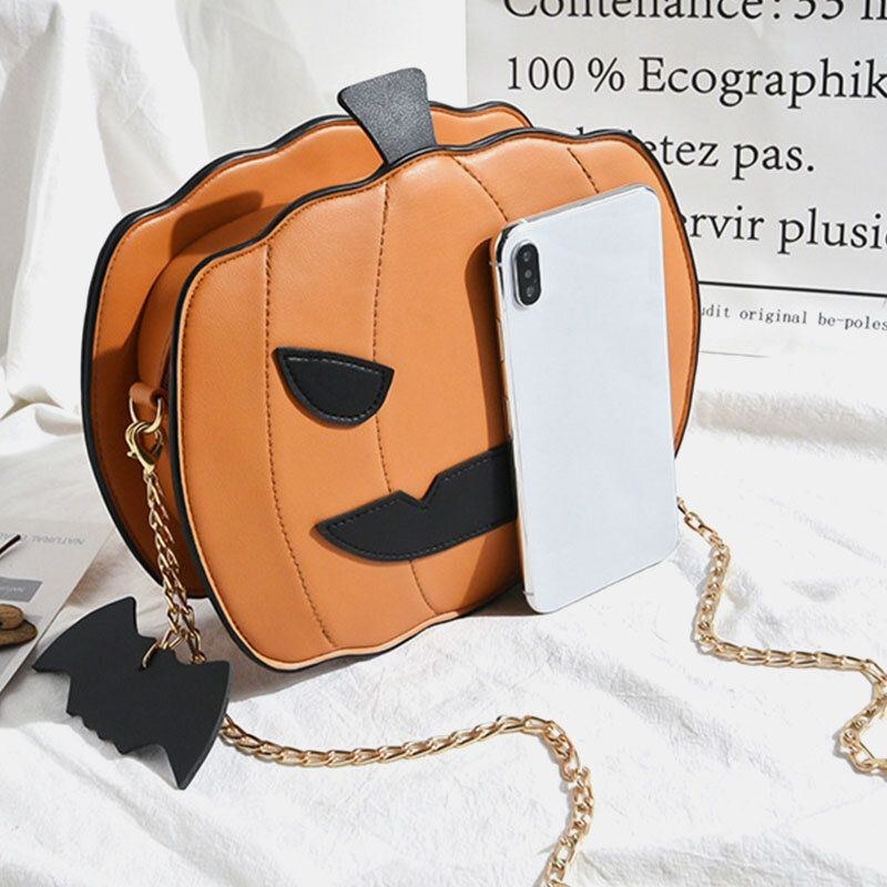 Dame Patchwork-kæder Halloween-græskartaske Crossbody-taske