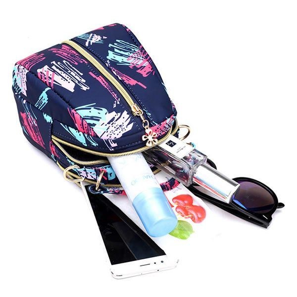 Dame Print Nylon Casual Crossbody Taske Letvægts Skuldertaske Håndtaske