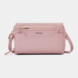 Dame Pu 6.3 Tommer Telefon Solid Crossbody Taske Telefontaske Tegnebog