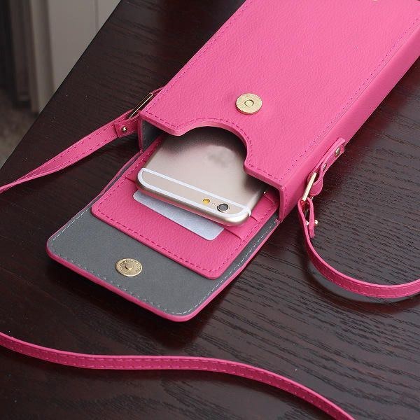 Dame Pu Hasp Skuldertasker Mini Crossbody Tasker 6 Tommer Telefon Taske Til Iphone 6s Plus Samsung Huawei