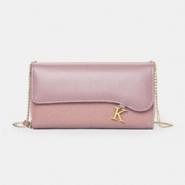 Dame Pu-kæder 6.3 Tommer Telefon Solid Letter Crossbody-taske