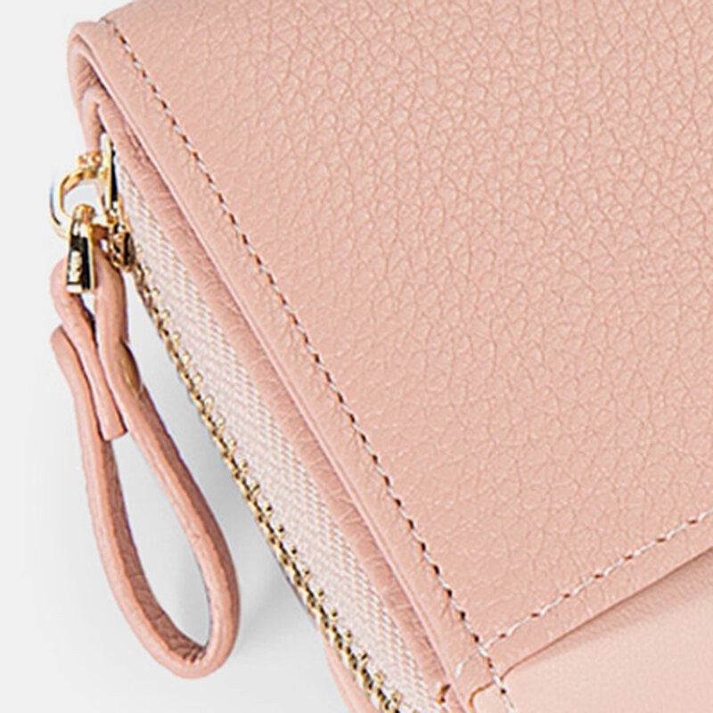 Dame Pu-kæder 6.3 Tommer Telefon Solid Letter Crossbody-taske