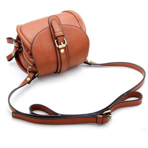 Dame Pu Læder Bælte Dekoreret Med Dobbelt Lynlås Mini Crossbody Taske