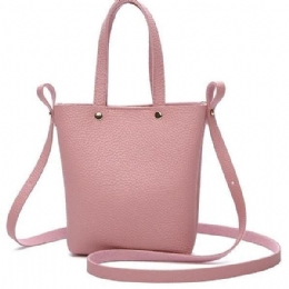 Dame Pu Læder Candy Color Lille Håndtaske Telefontaske Skuldertaske Crossbody Taske