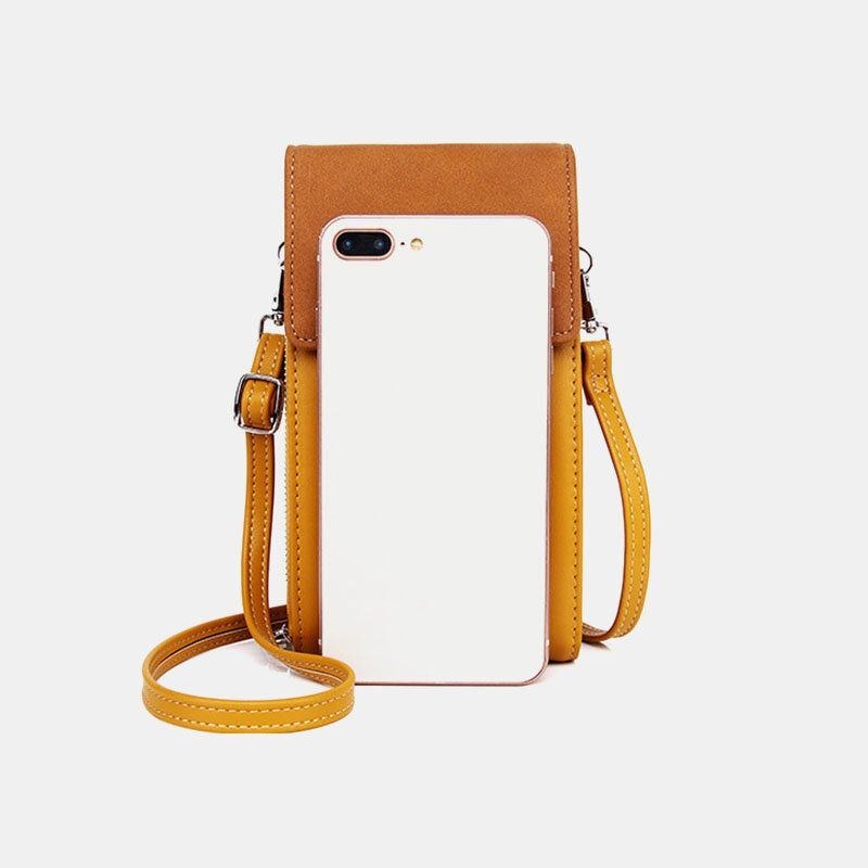 Dame Pu Læder Multi-bære Fashion Casual Telefontaske Cross Body Taske