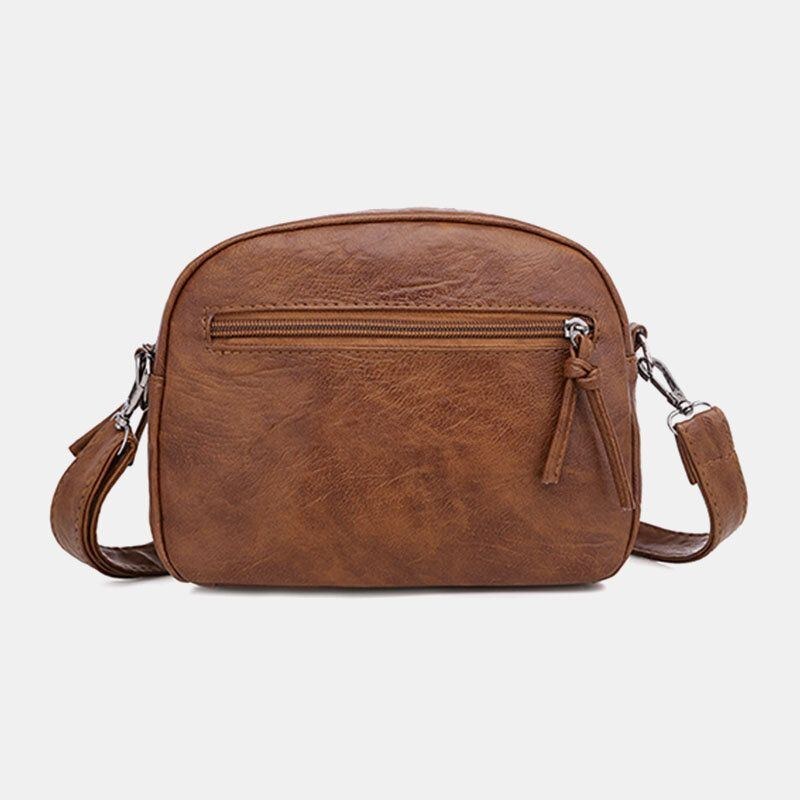 Dame Pu Læder Multi-pocket Retro Fashion 6.3 Tommer Telefontaske Blød Crossbody Tasker Skuldertaske