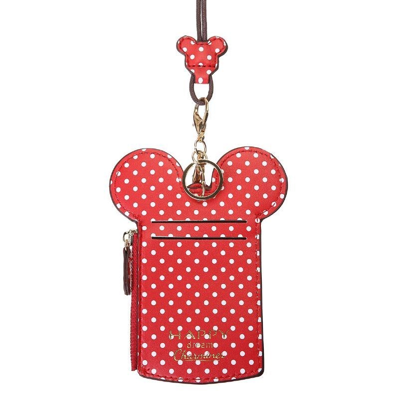 Dame Pu Læder Mus Form Polka Dot Mønster Multi-card Slot Kortholder Møntpung Crossbody Tasker