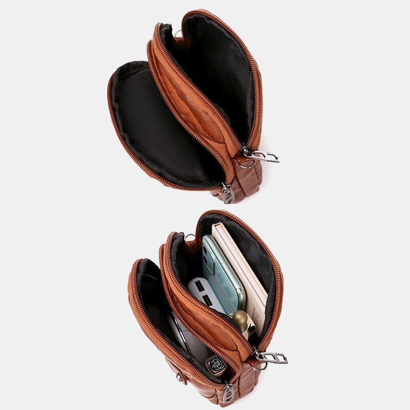 Dame Pu Læder Nitte Øretelefon Hul Retro 6.3 Tommer Telefontaske Crossbody Tasker Skuldertaske