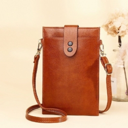 Dame Pu Læder Retro 6.3 Tommer Telefontaske Mini Multi-card Slot Crossbody Tasker Skuldertaske