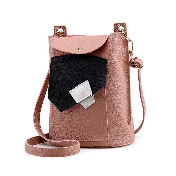 Dame Pu Læder Sød Telefontaske Trendy Mini Crossbody Skuldertaske