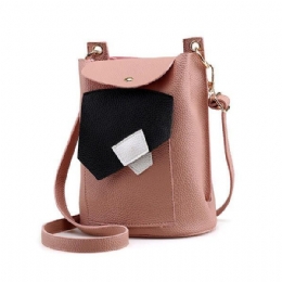 Dame Pu Læder Sød Telefontaske Trendy Mini Crossbody Skuldertaske